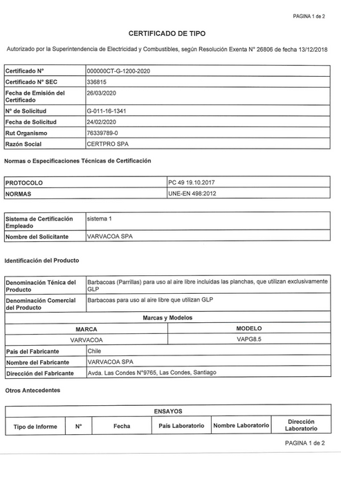 Parrilla a Gas 4 quemadores + Mueble Varvacoa