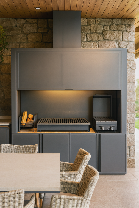 Kit 3 (Campana + Brasero + Parrilla a carbón + Parrilla gas)