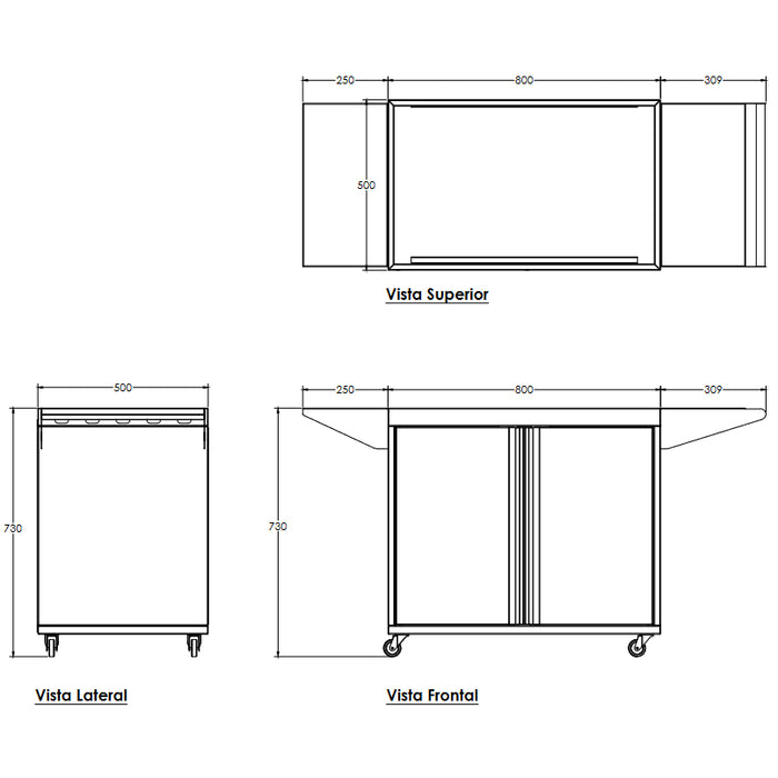 Parrilla a Gas 4 quemadores + Mueble Varvacoa
