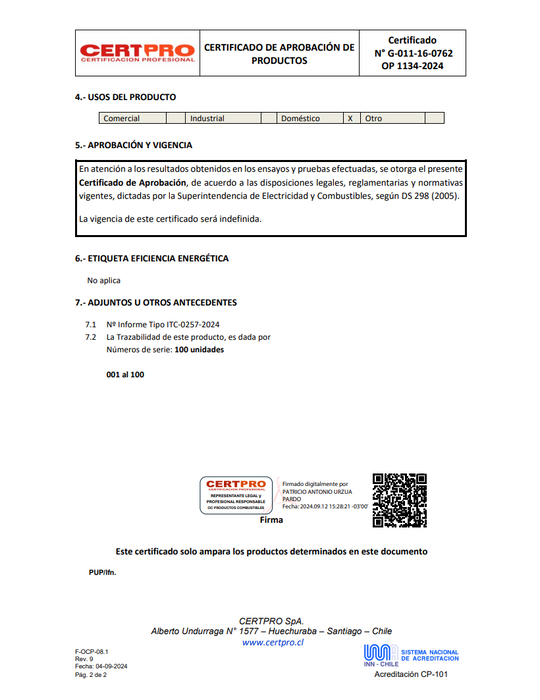 Parrilla a Gas Varvacoa 2 quemadores